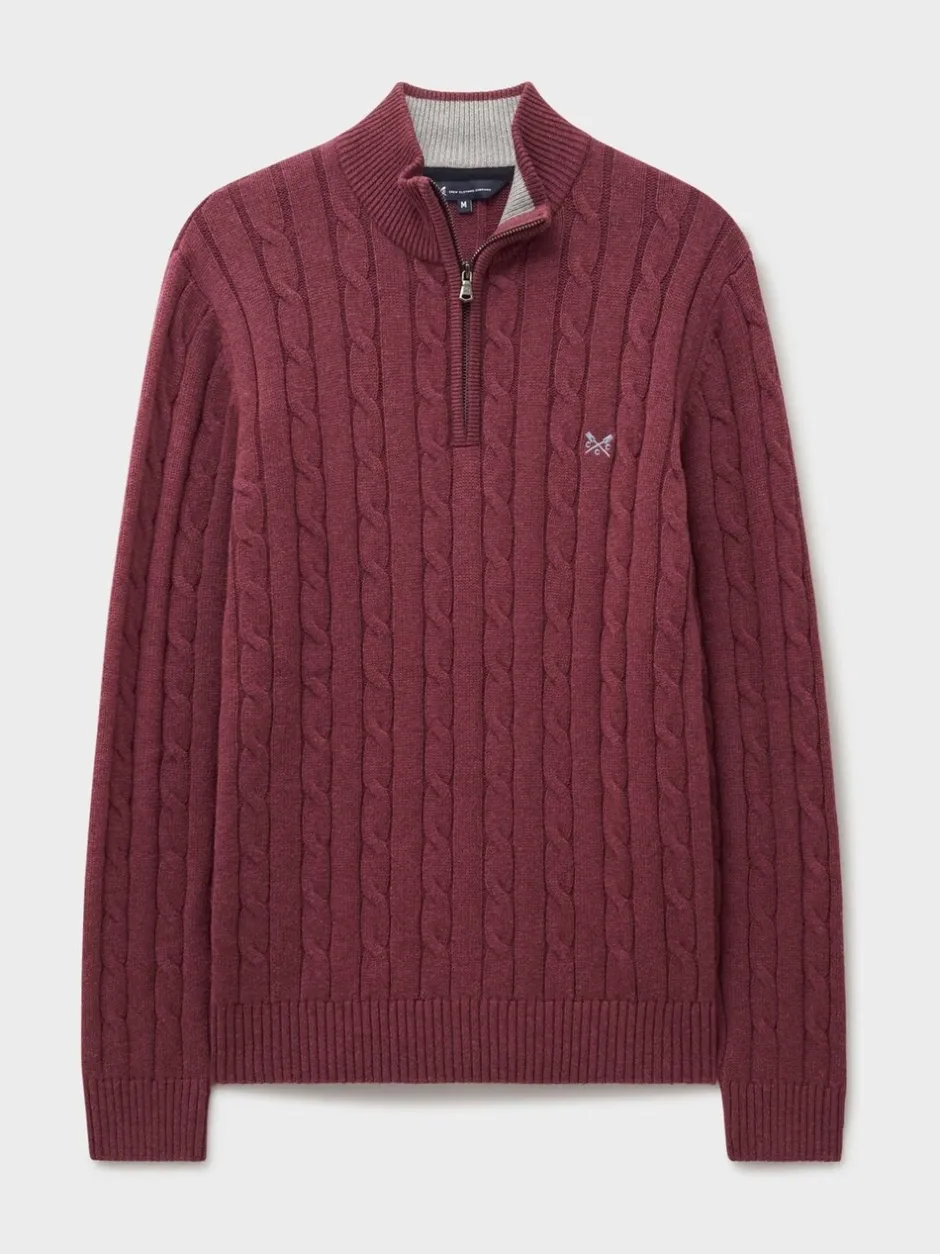 Gebreide Kleding*Crew Clothing Oarsman Cable Half Zip Jumper