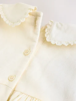 Jurken|Jurken|Next Crème - Baby Embroidered Long Sleeve Dress and Knickers Set 2 Piece (0mths-2yrs)
