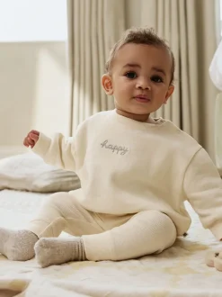Sets En Combisets|Truien En Breisels*Next Crème - Baby Sweater en Leggings Set 2 Pieces (0mnd-2jr)