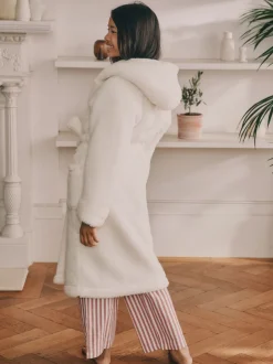 Kamerjassen|Next Crème - Badjas van teddyfleece met langere lengte (5-16jr)
