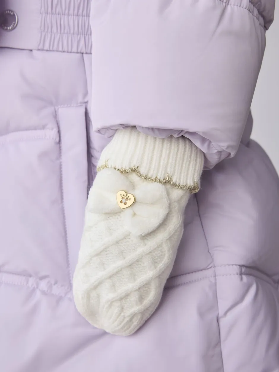 Mutsjes En Antikrabwantjes|Mutsen, Handschoenen En Sjaals*Baker by Ted Baker - - Set van muts met dubbele pompon en oren en wanten voor meisjes Crème