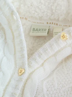 Jassen En Jacks*Baker by Ted Baker - gebreide vestjas met strikdetail Crème
