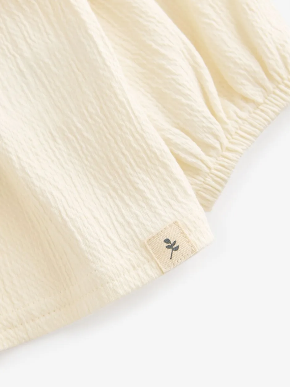 Overhemden En Blouses*Next - Blouse met lange mouwen en geplooide hals (3mnd-7jr) Crème