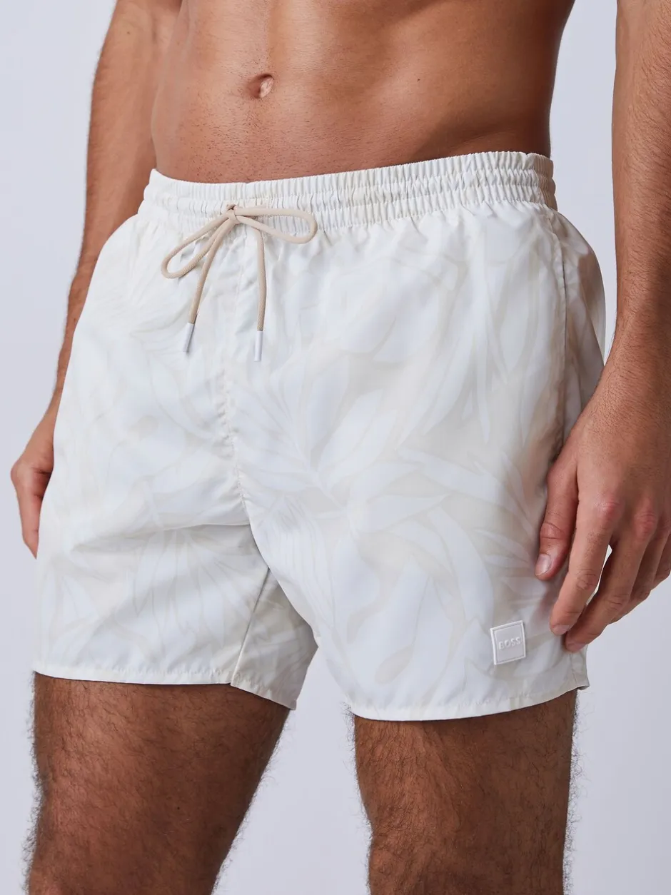 Badkleding*BOSS - Piranha Printed Swim Shorts Crème