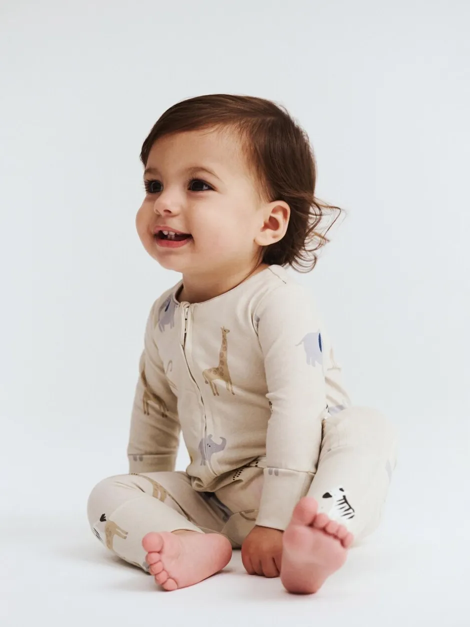 Rompertjes En Tuinbroeken|Cotton On - Long Sleeve Zip Romper Crème