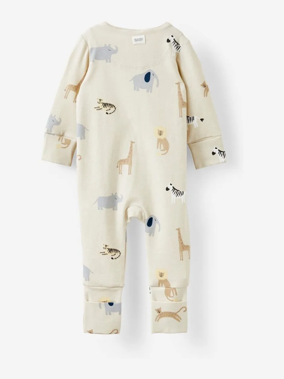 Rompertjes En Tuinbroeken|Cotton On - Long Sleeve Zip Romper Crème