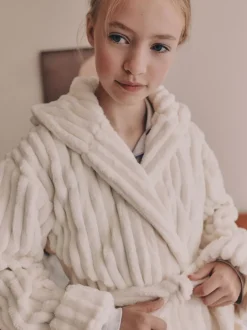 Kamerjassen|Next - Fleece Cord Dressing Gown (5-16yrs) Crème
