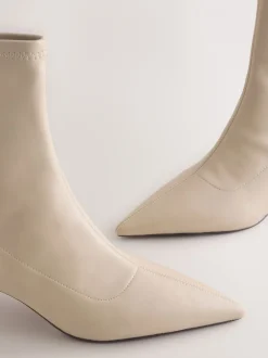 Boots|Next - Forever Comfort® Pointed Toe Sock Boots Crème