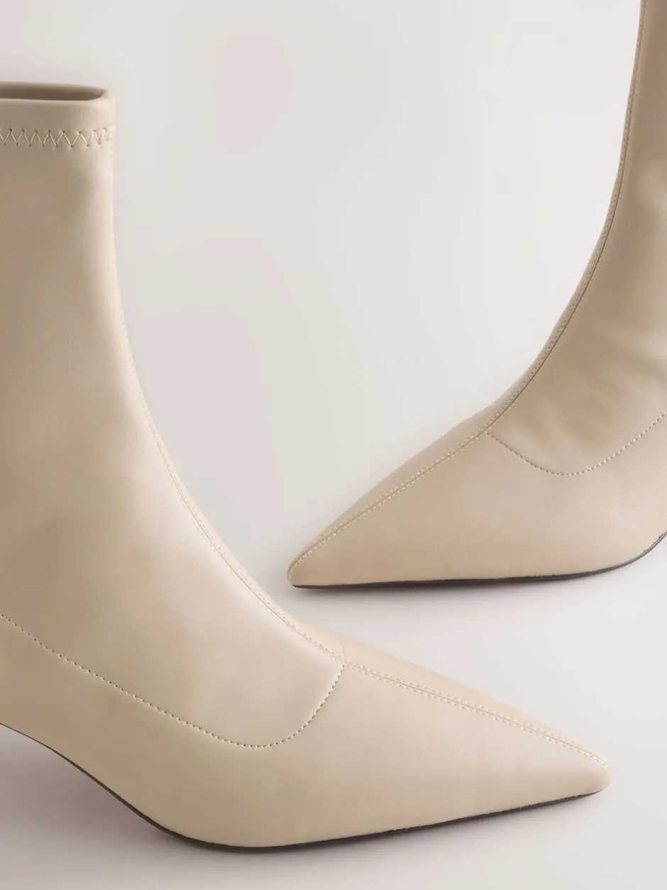 Boots|Next - Forever Comfort® Pointed Toe Sock Boots Crème