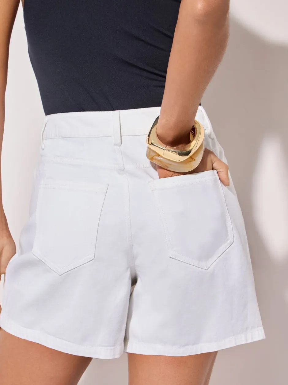 Shorts*Friends Like These - geborduurde 100% katoenen shorts Crème