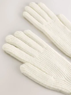 Mutsen, Handschoenen En Sjaals*Next - Geribbelde gebreide handschoenen Crème