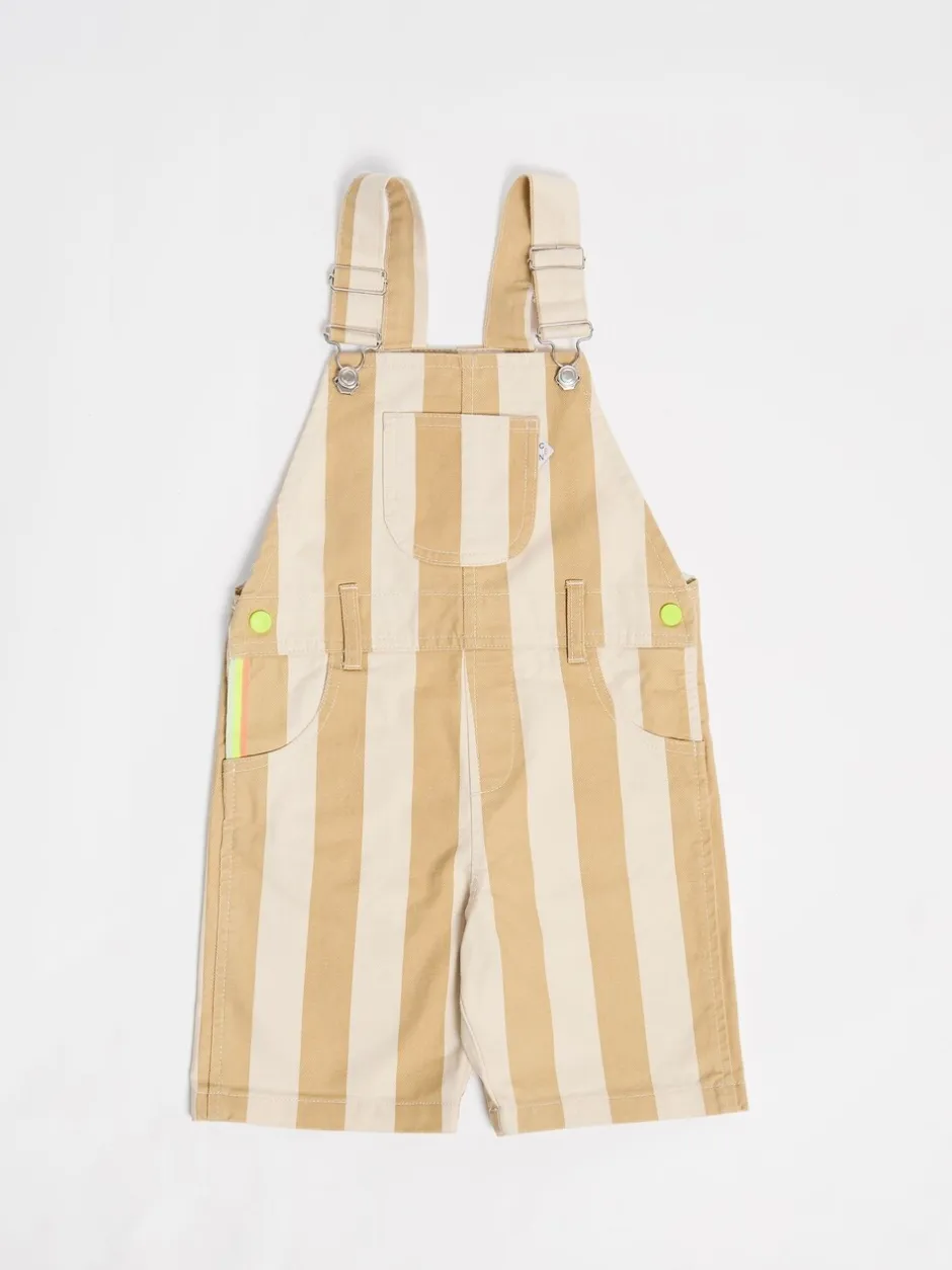 Tuinbroeken*GEN - Gestreepte shorts tuinbroek Crème