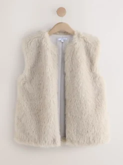 Jassen En Jacks*Next - Gilet van imitatiebont Crème