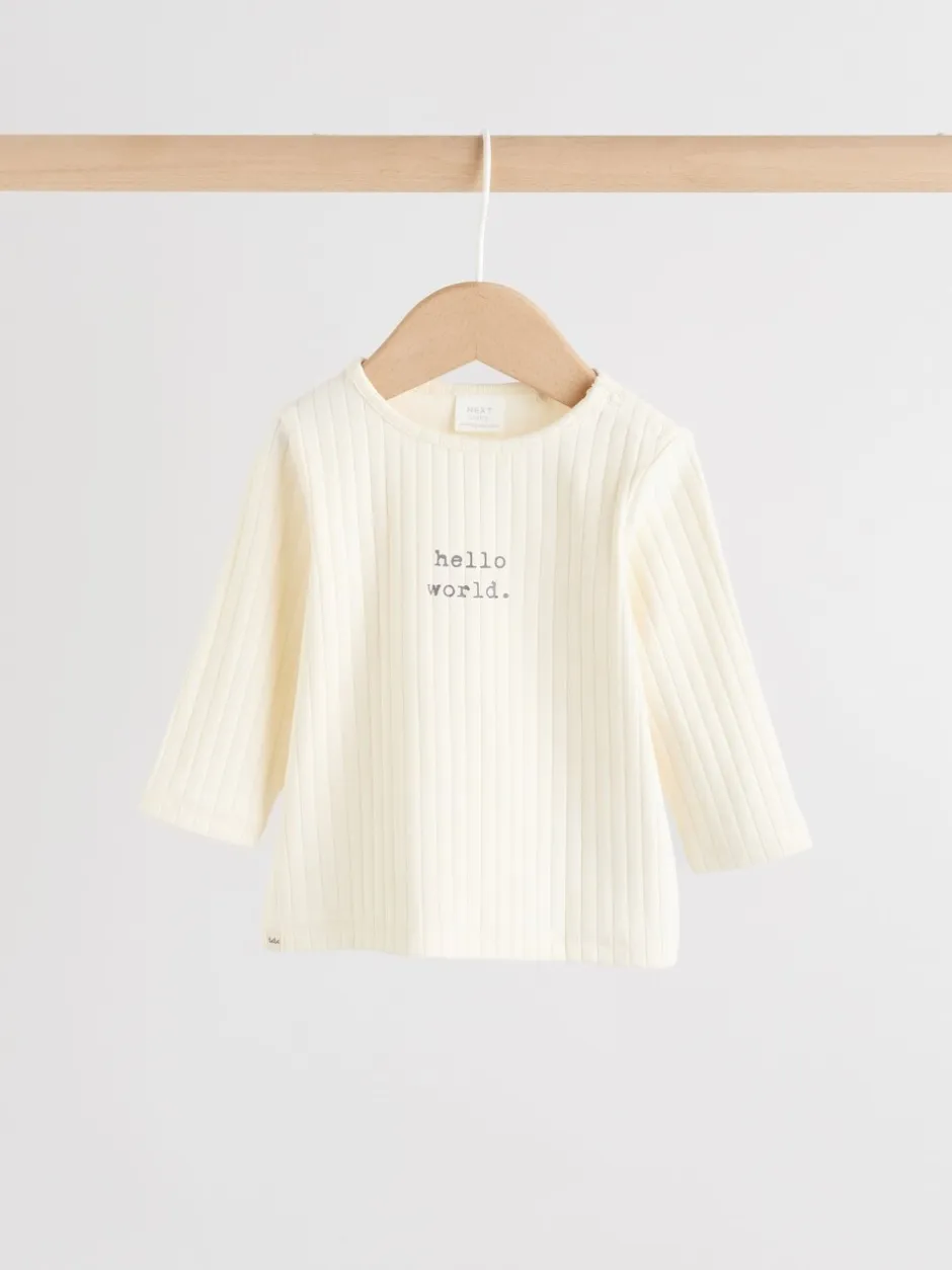 Tops|Sets En Outfits|Next Crème - Hello World Top and Leggings Baby Set (0-18mths)