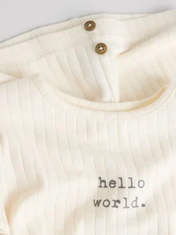 Tops|Sets En Outfits|Next Crème - Hello World Top and Leggings Baby Set (0-18mths)
