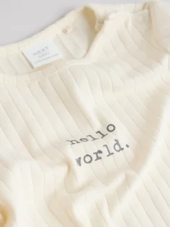 Tops|Sets En Outfits|Next Crème - Hello World Top and Leggings Baby Set (0-18mths)