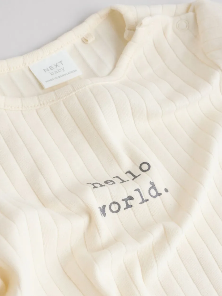 Tops|Sets En Outfits|Next Crème - Hello World Top and Leggings Baby Set (0-18mths)
