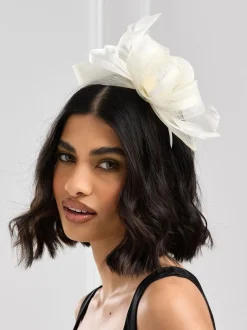 Haaraccessoires*Jon Richard - medium Fascinator hoofdband Crème