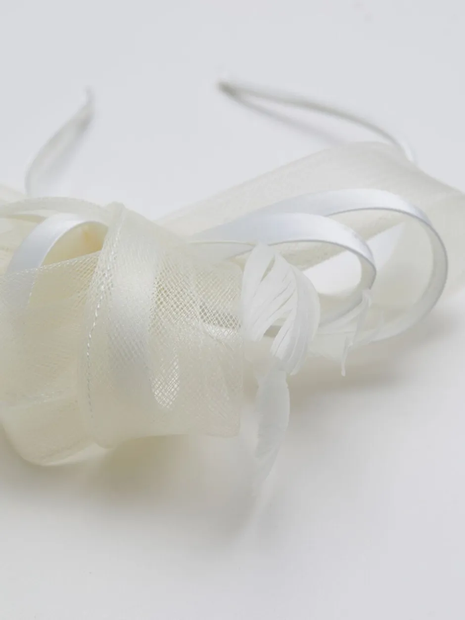 Haaraccessoires*Jon Richard - medium Fascinator hoofdband Crème