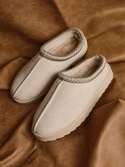 Pantoffels*Linzi - Tana Faux Suede Slip-On Slippers Crème