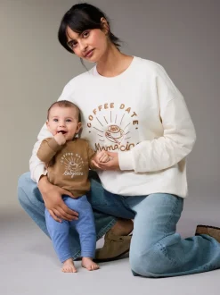 Hoody's En Sweatshirts|Moederschap*Next - Maternity Mini Me Sweatshirt Set Crème