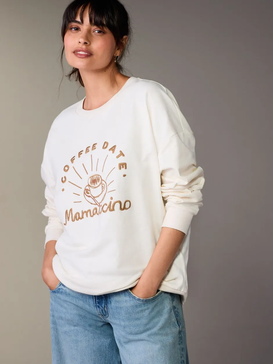 Hoody's En Sweatshirts|Moederschap*Next - Maternity Mini Me Sweatshirt Set Crème