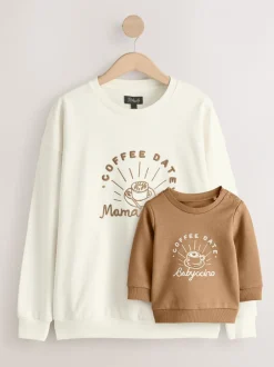 Hoody's En Sweatshirts|Moederschap*Next - Maternity Mini Me Sweatshirt Set Crème