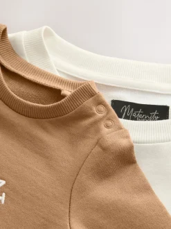 Hoody's En Sweatshirts|Moederschap*Next - Maternity Mini Me Sweatshirt Set Crème