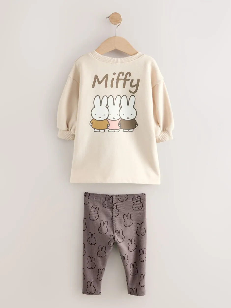 Sets En Combisets|Sets En Outfits*Next Crème - Miffy Sweat Dress & Leggings Set (3mths-7yrs)