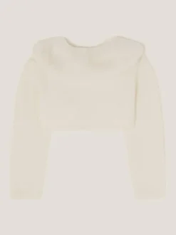 Gebreide Kleding*Monsoon - Baby - Fuzzy vest met afneembare kraag Crème