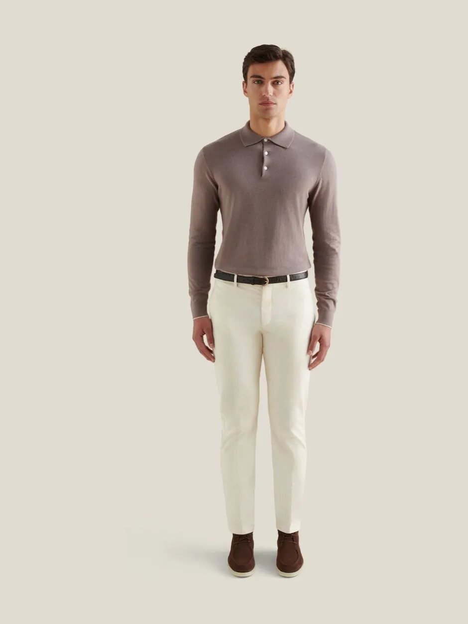 Formele Broek|Peckham Rye Crème - Stretch Cotton Trousers