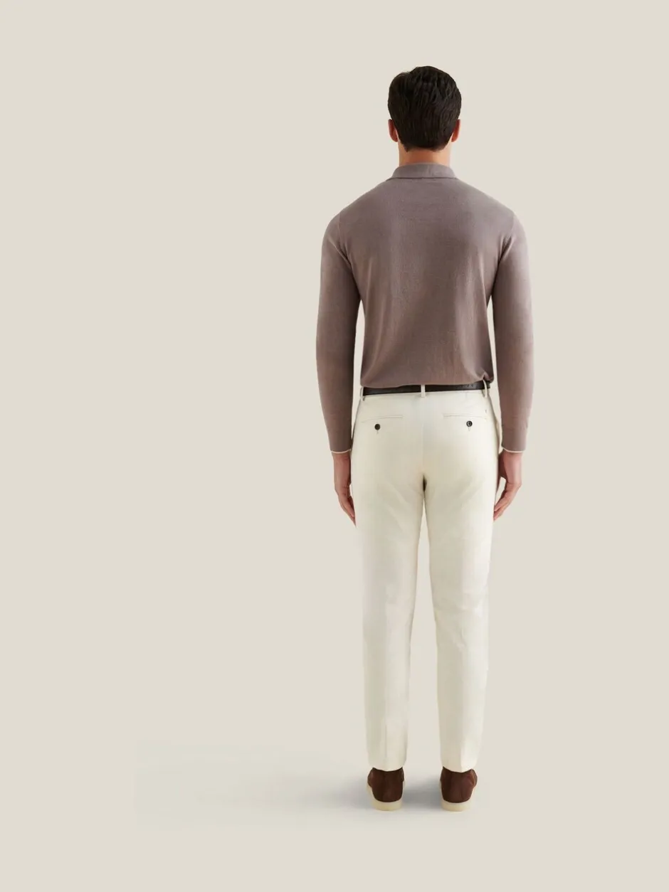 Formele Broek|Peckham Rye Crème - Stretch Cotton Trousers