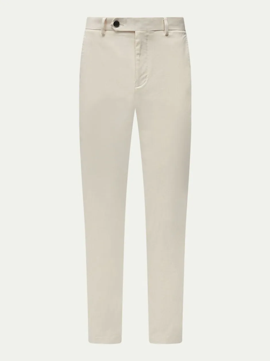Formele Broek|Peckham Rye Crème - Stretch Cotton Trousers