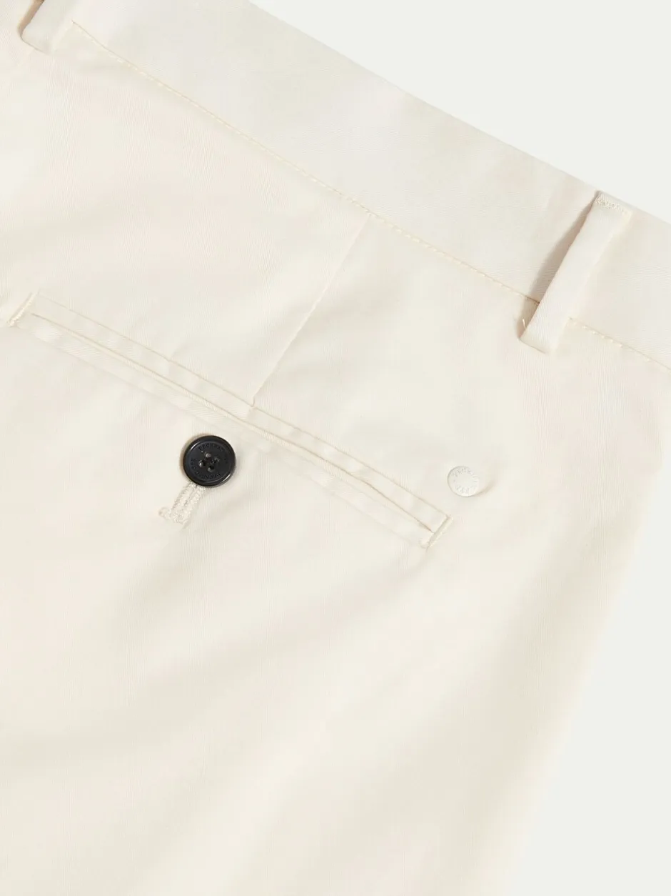 Formele Broek|Peckham Rye Crème - Stretch Cotton Trousers