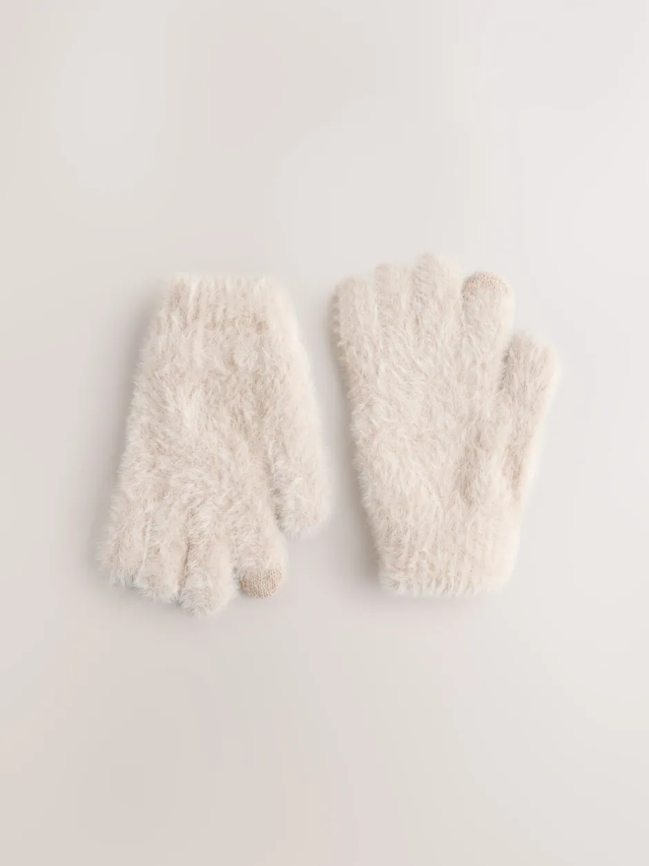 Mutsen, Handschoenen En Sjaals|Schoolkleding*Next Crème - Pluizige handschoenen (3-16jaar)