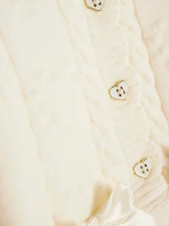 Gebreide Kleding|River Island - vest met peplum voor babymeisjes Crème