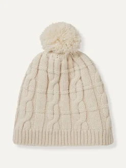 Mutsen, Sjaals En Handschoenen*Sealskinz - Hemsby Waterproof Cold Weather Cable Knit Bobble Hat Crème