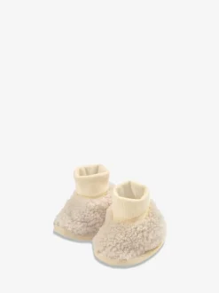 Boots|The Little Tailor - - Sherpa-fleece babylaarsjes met donzige voering Crème