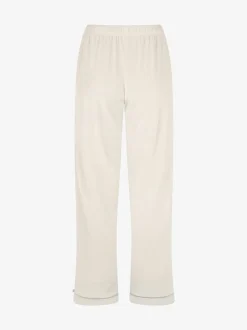 Pyjama's|The Little Tailor - luxe kerstpyjama van zacht aanvoelend velours Crème