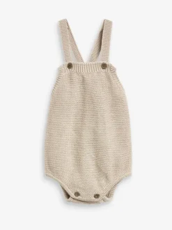 Rompertjes En Tuinbroeken*The Little Tailor - stijlvol gebreid babyrompertje van 100% katoen Crème