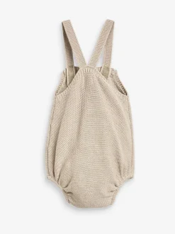 Rompertjes En Tuinbroeken*The Little Tailor - stijlvol gebreid babyrompertje van 100% katoen Crème