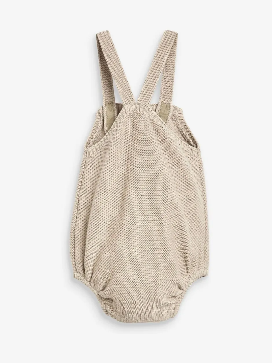 Rompertjes En Tuinbroeken*The Little Tailor - stijlvol gebreid babyrompertje van 100% katoen Crème
