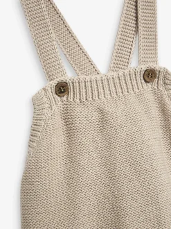 Rompertjes En Tuinbroeken*The Little Tailor - stijlvol gebreid babyrompertje van 100% katoen Crème
