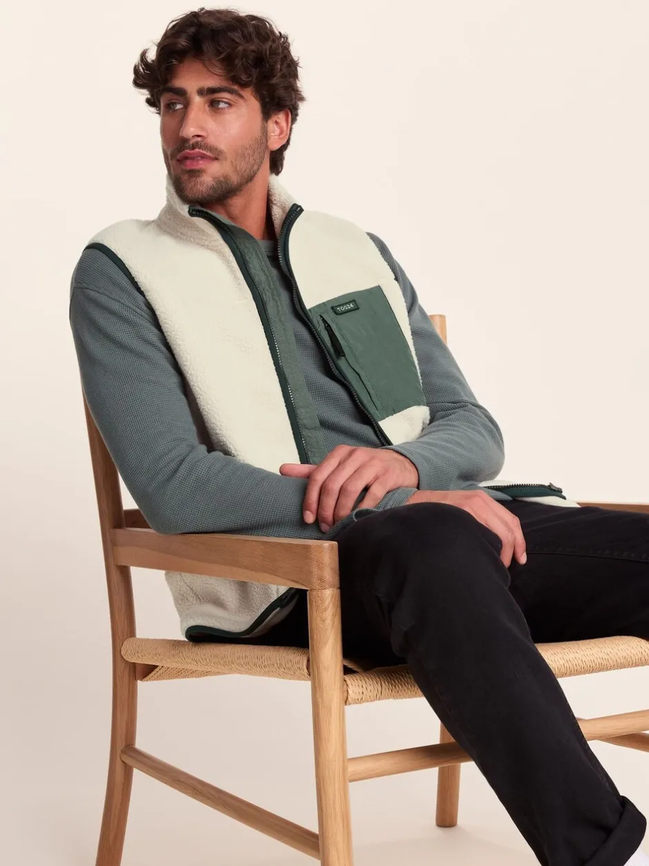 Jassen En Jacks|Tog 24 - Evan sherpa bodywarmer voor heren Crème