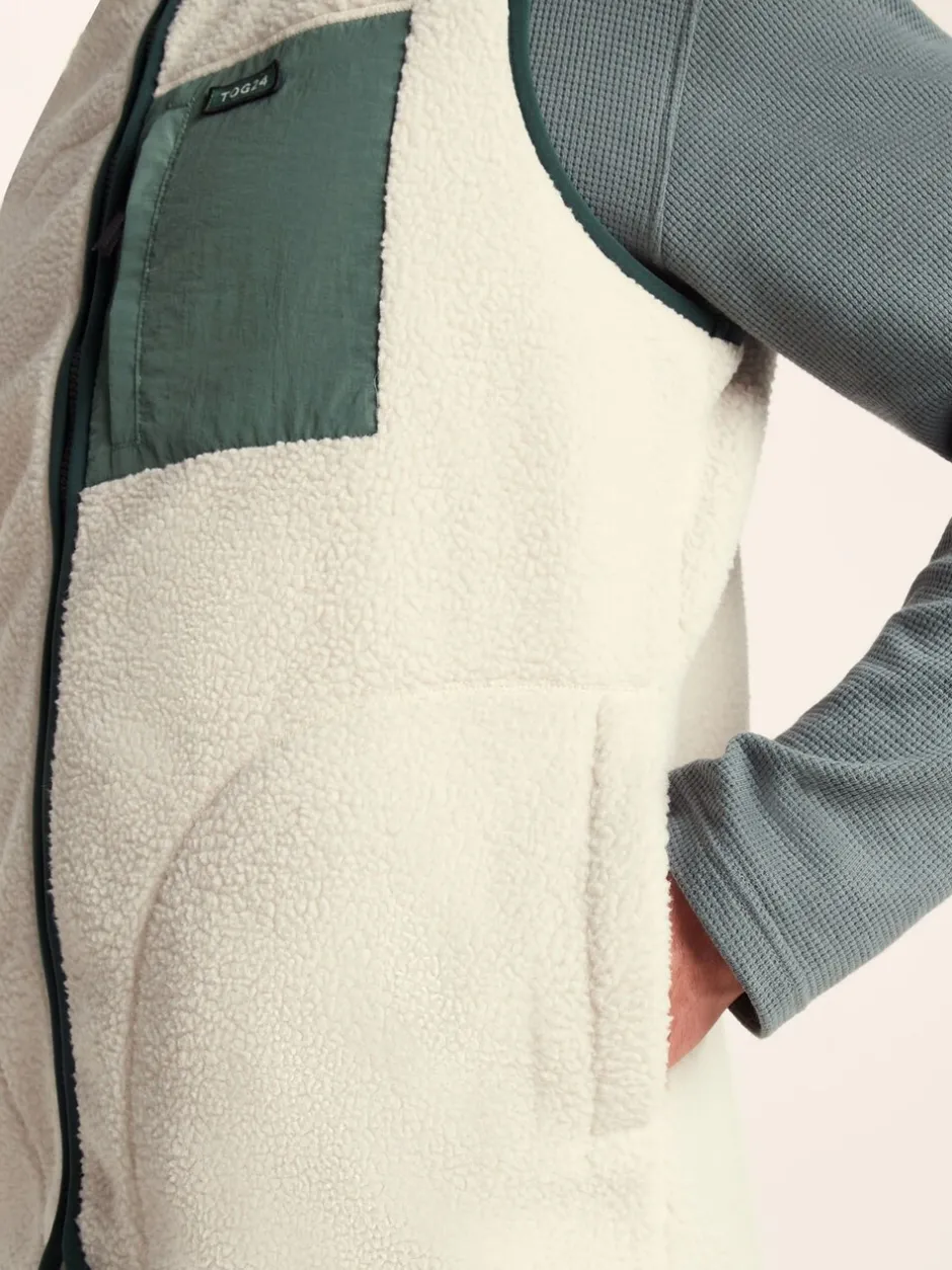 Jassen En Jacks|Tog 24 - Evan sherpa bodywarmer voor heren Crème