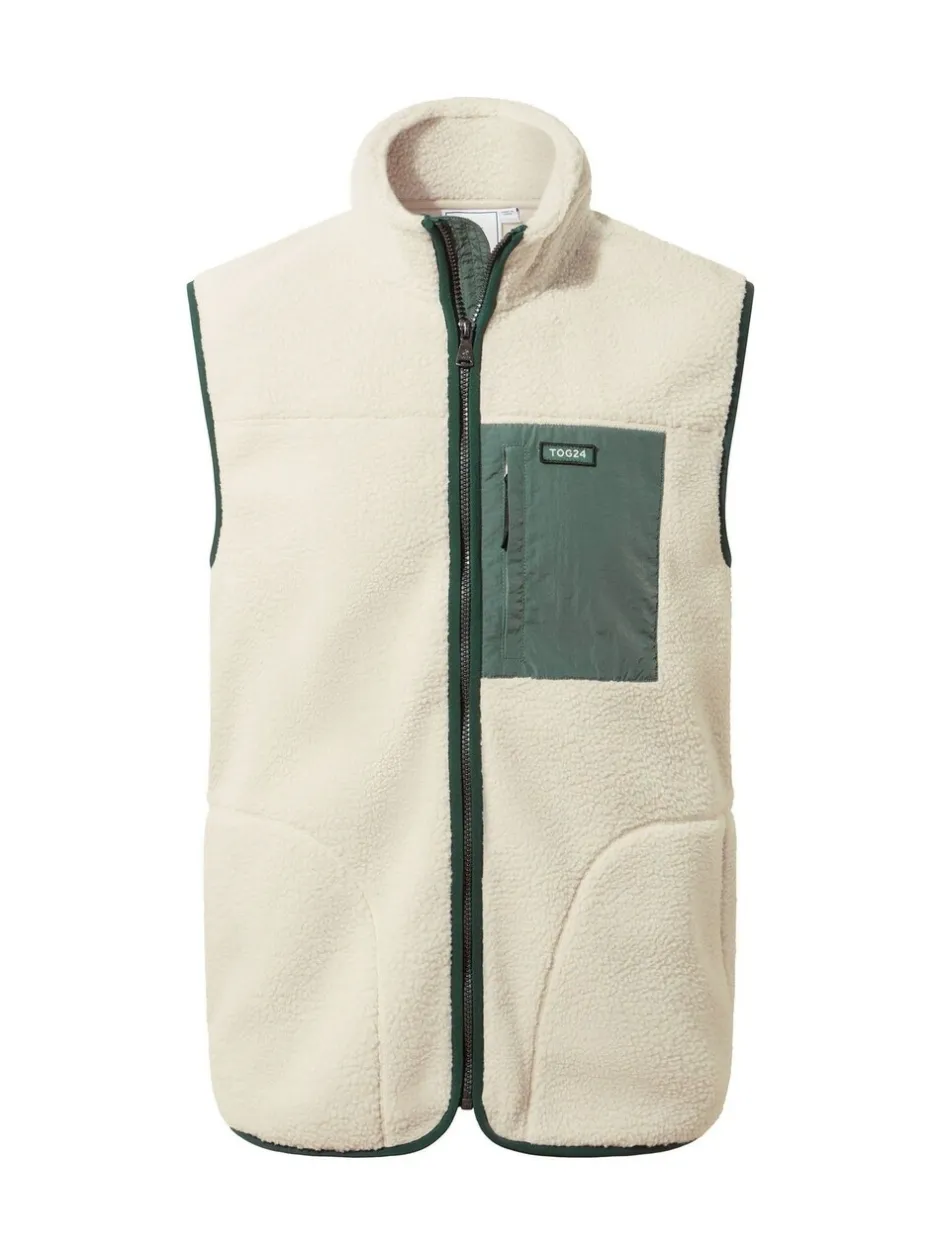 Jassen En Jacks|Tog 24 - Evan sherpa bodywarmer voor heren Crème