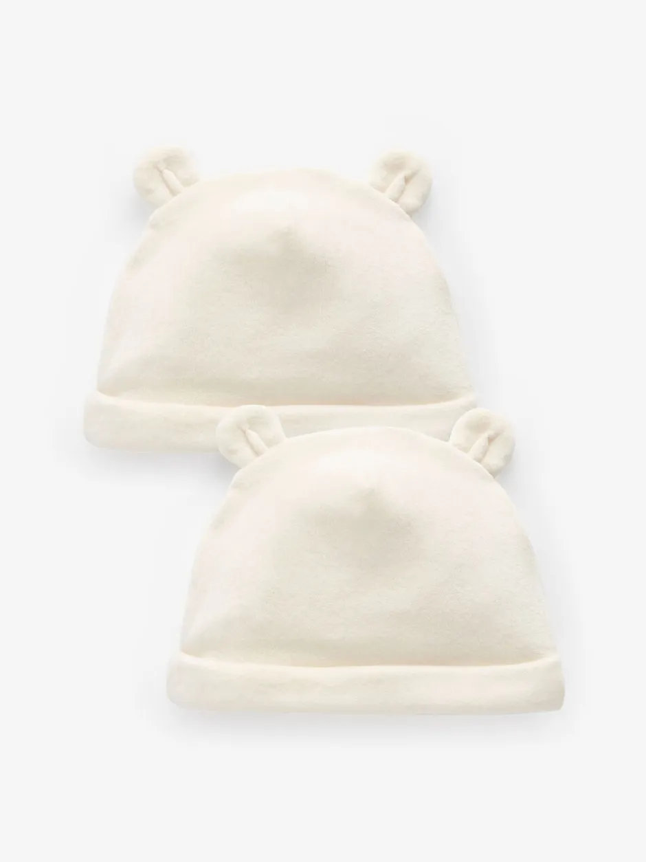 Mutsjes En Antikrabwantjes|Next Crème - Verpakking van 2 velours babymutsen (0 - 12 mnd)