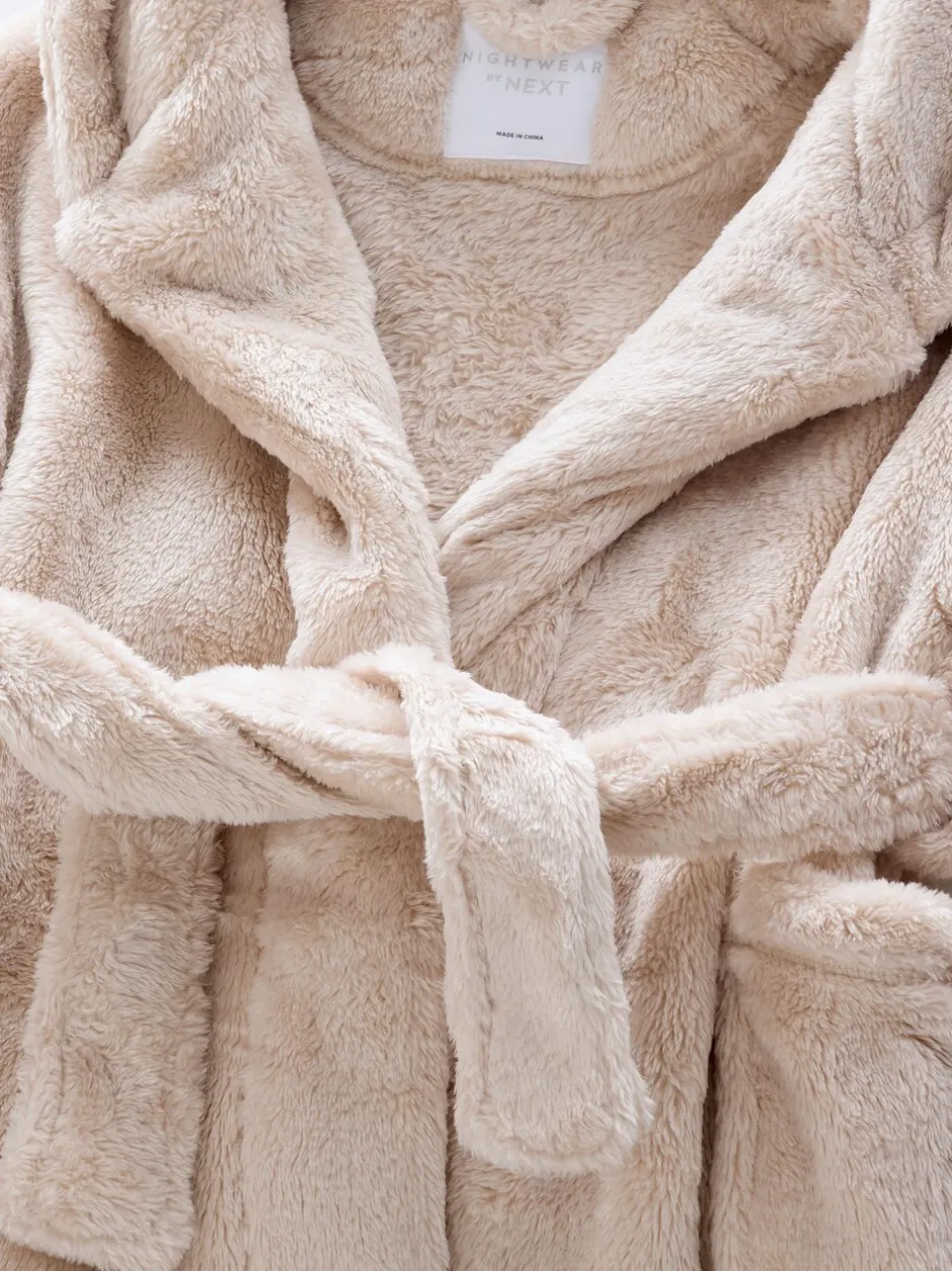Kamerjassen*Next - Zacht aanvoelende fleece kamerjas (9 mnd-16 jr) Crème