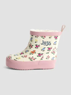 Laarzen*Jojo Maman Bébé Crème gebloemd - Print Cosy Short Wellies