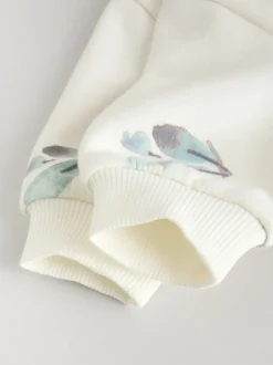 Sets En Combisets|Truien En Breisels|Next - Set van 2 -delige Baby Sweater en Joggingbroeken (0mnd -2jr) Crème gebloemd